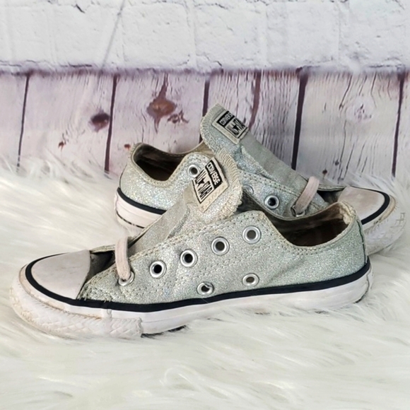 Converse All-Star Chuck Taylor Low Top   Classic Sparkle Glitter Sneakers Sz 12 - Picture 15 of 16